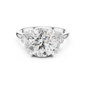 3.5 CT Round Diamond Ring with Marquise Accents