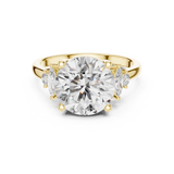 3.5 CT Round Diamond Ring with Marquise Accents