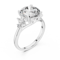 3.5 CT Round Diamond Ring with Marquise Accents