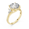 3.5 CT Round Diamond Ring with Marquise Accents