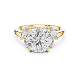 3 CT Round Diamond Ring with Marquise Accents