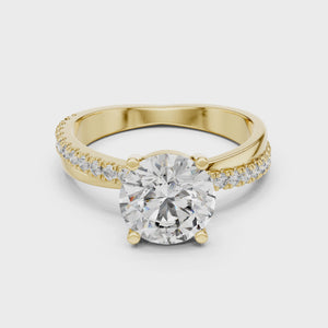 360 degree video of 2 CT round solitaire lab grown diamond engagement ring