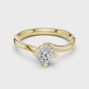 360 degree video of 0.5 CTW round twist solitaire lab grown diamond engagement ring