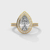2 Carat Pear Cut Lab Grown Diamond Engagement Ring – 360° Video, Halo | Luzora Jewels