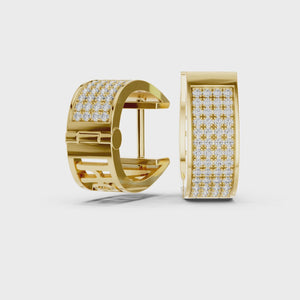 Lab Grown Diamond Pavé Cuff Huggie Earrings