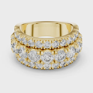 360 degree video of 4.26 CTW round cut lab grown diamond anniversary band
