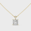 360-degree video of 2 CT princess cut lab grown diamond solitaire pendant in yellow gold