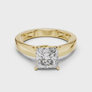 360 degree video of 1.5 CT princess cut lab grown diamond engagement ring