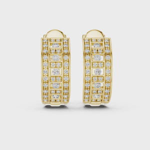 Lab Grown Diamond Wide Pavé Huggie Hoop Earrings