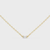 0.31 CT Baguette-Cut Lab-Grown Diamond Bezel Pendant Video in Yellow Gold