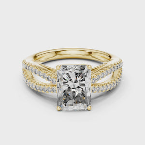 360 degree video of 1 CT oval cut side stone lab grown diamond engagement ring
