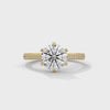 2 Carat Round Cut Lab Grown Diamond Engagement Ring – 360° Video, Six-Prong Pavé Band | Luzora Jewels