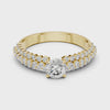 0.5 CT Round Lab Grown Diamond Pave Band Engagement Ring in yellow gold — 360 spin video by Luzora Jewels