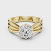 Yellow gold round solitaire lab-grown diamond split-shank engagement ring video