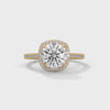 2 Carat Round Cut Lab Grown Diamond Engagement Ring – 360° Video, Cushion Halo | Luzora Jewels