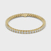 Video of yellow gold round cut lab grown diamond tennis bracelet