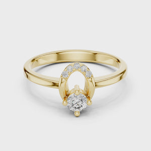 360 degree video of 0.15 CT round open oval lab grown diamond ring