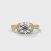 2 Carat Round Cut Lab Grown Diamond Engagement Ring – 360° Video, Ribbon Accent Solitaire | Luzora Jewels