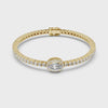 Video of yellow gold oval halo lab grown diamond tennis bracelet