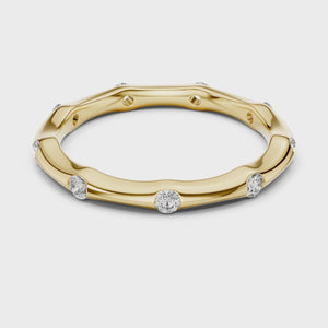 360 degree video of 0.3 CTW round station lab grown diamond wedding band