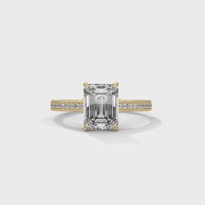 2 Carat Radiant Cut Lab Grown Diamond Engagement Ring – 360° Video, Pavé Band | Luzora Jewels