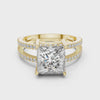 360 degree video of 3 CT princess cut split shank lab grown diamond ring