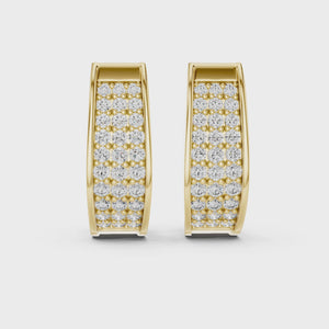 Lab Grown Diamond Graduated Pavé Huggie Earrings