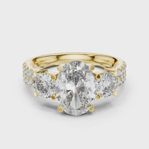 360 degree video of 2 CT radiant cut split shank solitaire lab grown diamond engagement ring