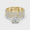 1.5 CT Round Lab Grown Diamond Wide Pave Band Engagement Ring in yellow gold — 360 spin video by Luzora Jewels