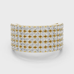 360 degree video of 2.13 CT round five-row pave lab grown diamond anniversary band