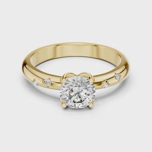 360 degree video of 0.85 CTW round solitaire lab grown diamond engagement ring