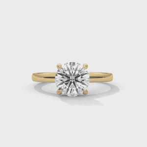 2 Carat Round Cut Lab Grown Diamond Engagement Ring – 360° Video, Classic Solitaire | Luzora Jewels