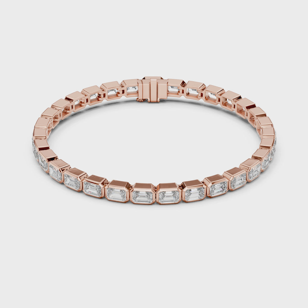Emerald-Cut Lab Diamond Eternity Bracelet