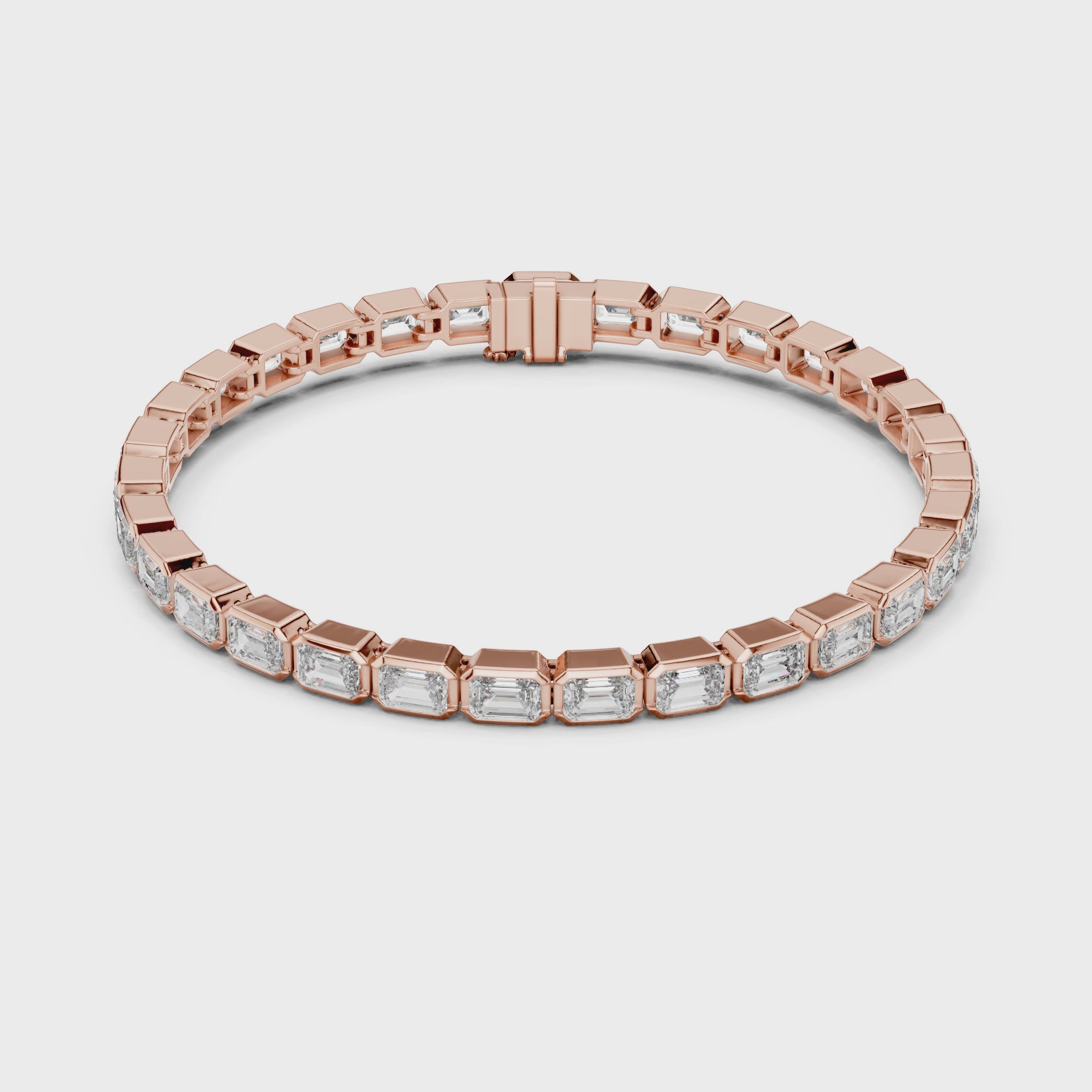 Emerald-Cut Lab Diamond Eternity Bracelet