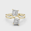 360 degree video of 1.3 CT princess cut toi et moi lab grown diamond ring