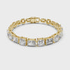 Video of yellow gold radiant and asscher cut lab grown diamond station bracelet