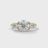 2.5 Carat Round Cut Lab Grown Diamond Engagement Ring – 360° Video, Three-Stone | Luzora Jewels