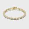 Video of yellow gold east west emerald cut lab grown diamond tennis bracelet