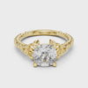 360 degree video of 2.43 CT cushion cut lab grown diamond engagement ring
