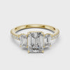360 degree video of 1.75 CT emerald cut three stone lab grown diamond ring