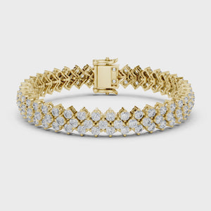 6.00 CT Round Cut Lab Grown Diamond 3-Row Tennis Bracelet