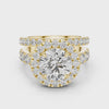 3 CT Round Halo Lab Grown Diamond Engagement Ring in yellow gold — 360 spin video by Luzora Jewels
