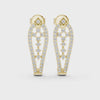 Video of yellow gold lab grown diamond open teardrop drop earrings