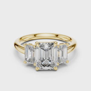 360 degree video of 3.00 CTW emerald cut lab grown diamond engagement ring