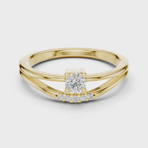 360 degree video of 0.15 CT round solitaire lab grown diamond ring