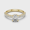360 degree video of 3 CT oval three stone lab grown diamond engagement ring