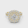 1 CT Round Double Halo Lab Grown Diamond Engagement Ring in yellow gold — 360 spin video by Luzora Jewels