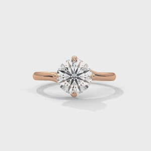 2 Carat Round Cut Lab Grown Diamond Engagement Ring – 360° Video, Twisted Band Solitaire | Luzora Jewels