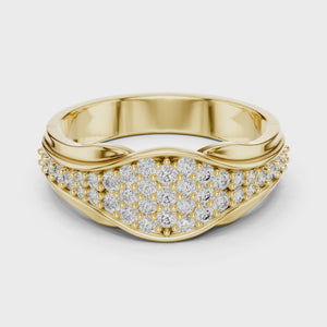 360 degree video of 0.5 CTW round pave crossover lab grown diamond wedding band