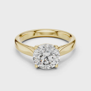 2 CT Round Cathedral Solitaire Ring